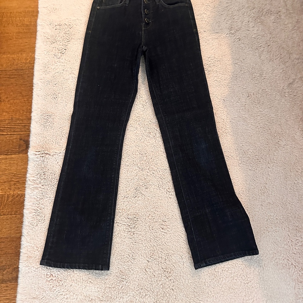 Stylish Dark Blue Denim Flare Jeans